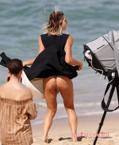 Ashley Hart Topless and G-String Thong Candids