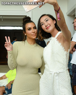 Kim Kardashian Caught Meeting Fans Without Bra Nipple Pokies