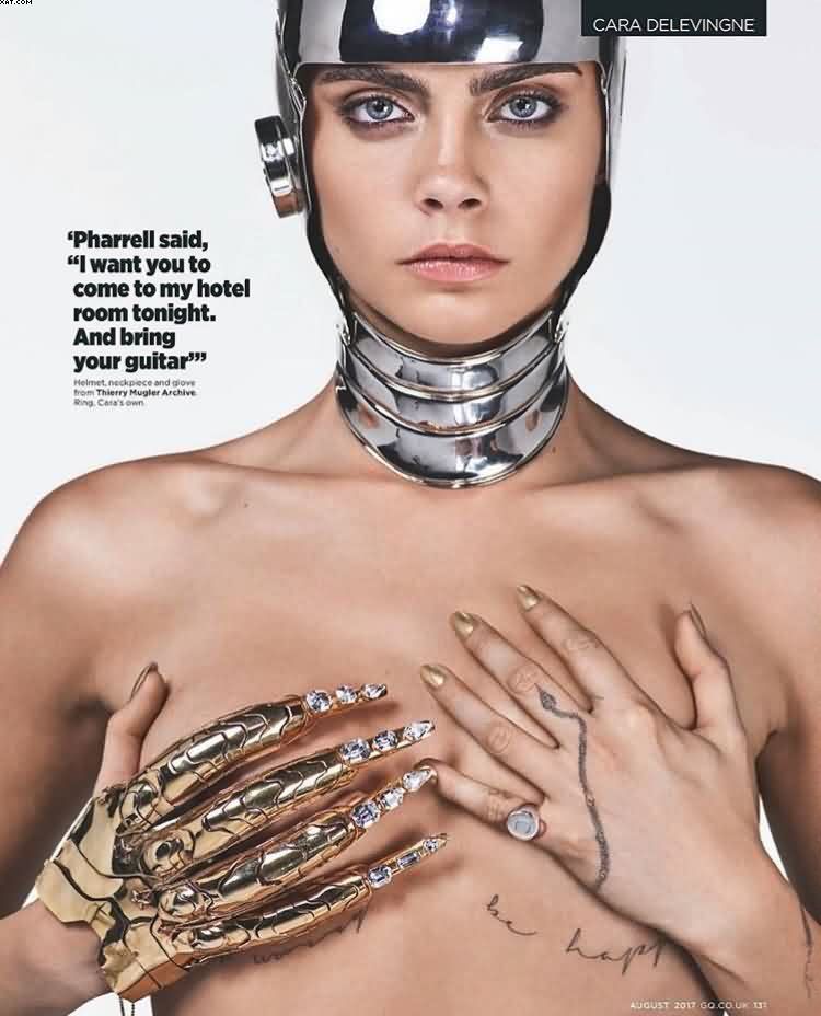 Cara Delevingne Posing Tits And Ass In British GQ Magazine Shoot